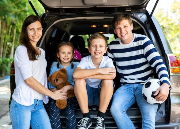 happy family on a roadtrip