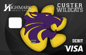custer wildcats Visa debit card image