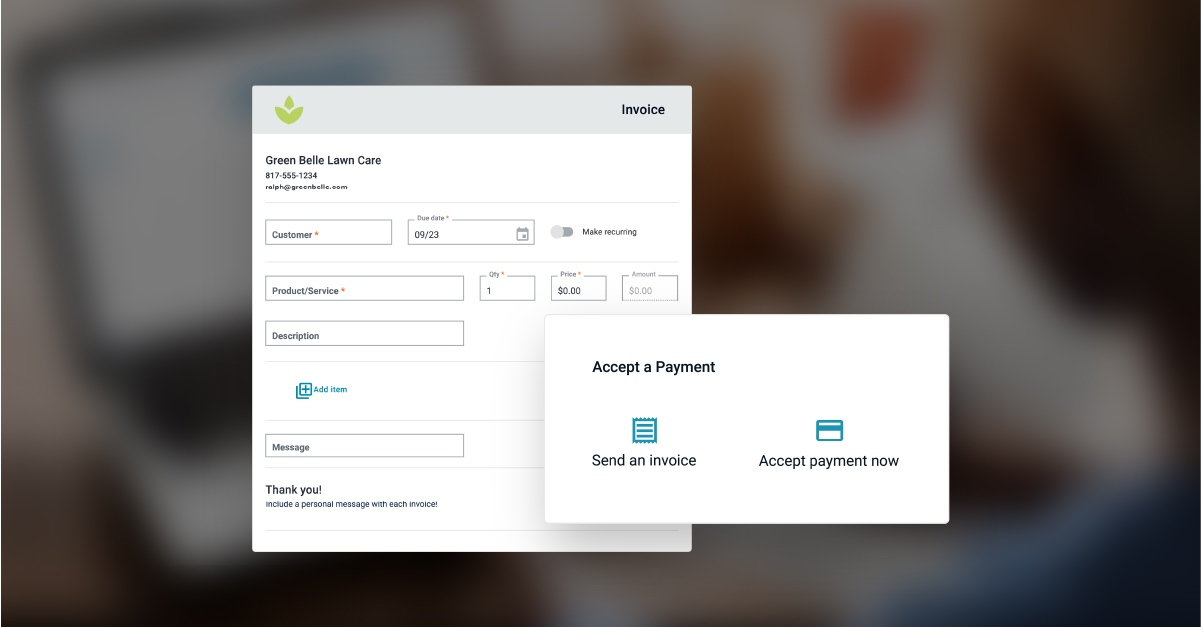 payment acceptance screen