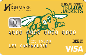 black hill state yellow jackets Visa debit card image