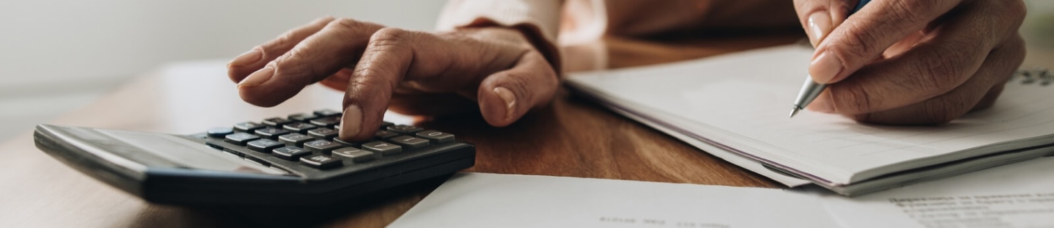 a person working on a calculator