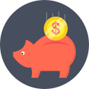 Piggy bank icon.